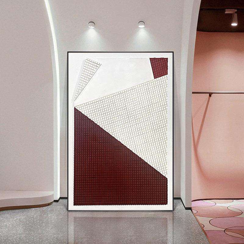 浮雕画玄关客厅装饰画样板间3d立体画视觉系抽象画纯手绘3D挂画