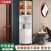 实木转角柜墙角三角边柜收纳储物置物架客厅卧室阳台转角储物柜子