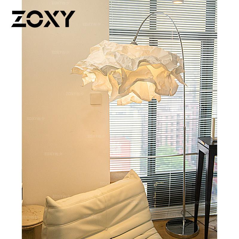 zoxy佐夕 纸艺DIY网红云朵客厅沙发旁边卧室角落灯立式钓鱼落地灯