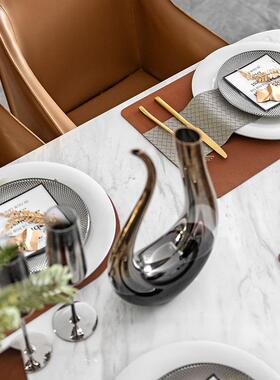 左顾 轻奢简约样板间餐边柜酒具套装组合软装饰品电视柜高端摆件