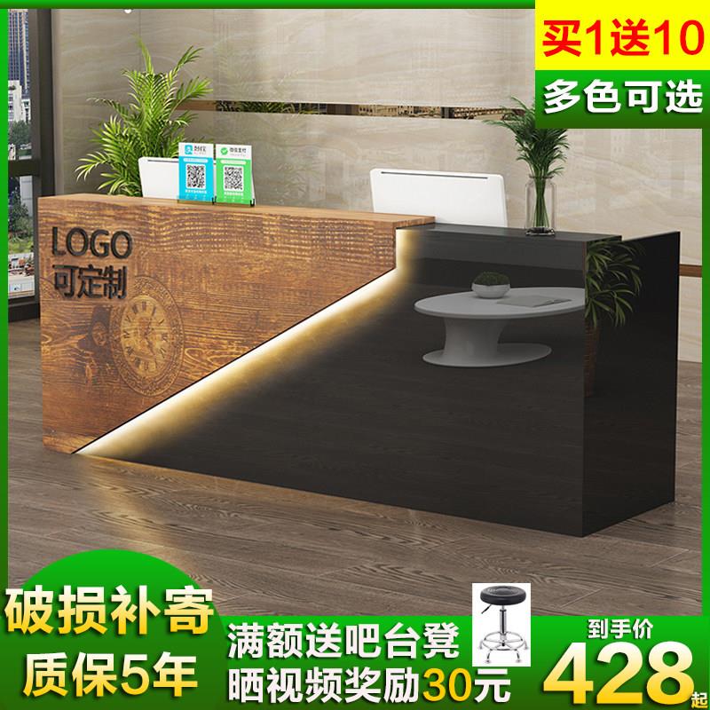 收银柜台柜台桌服装店小型复古店铺理髲饭店前台奶茶店简约现代吧图片