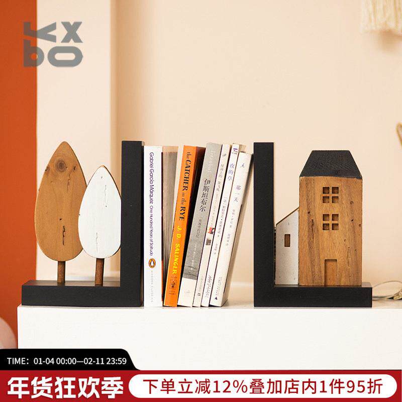 YBOX实木现代森林小木屋主题书立童话风小房子桌面装饰收纳摆件
