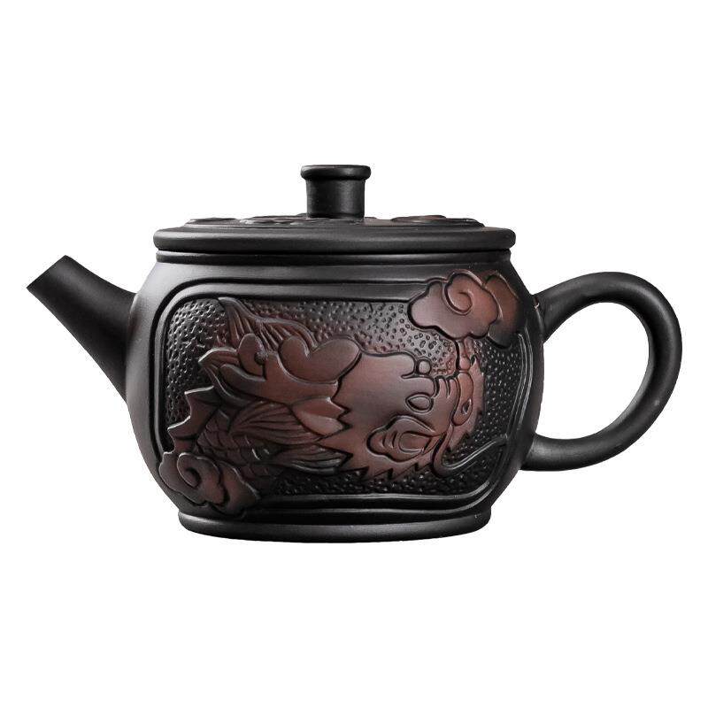 手紫陶茶瓷壶功夫家用陶茶具紫陶壶手dat973抓把泡茶壶