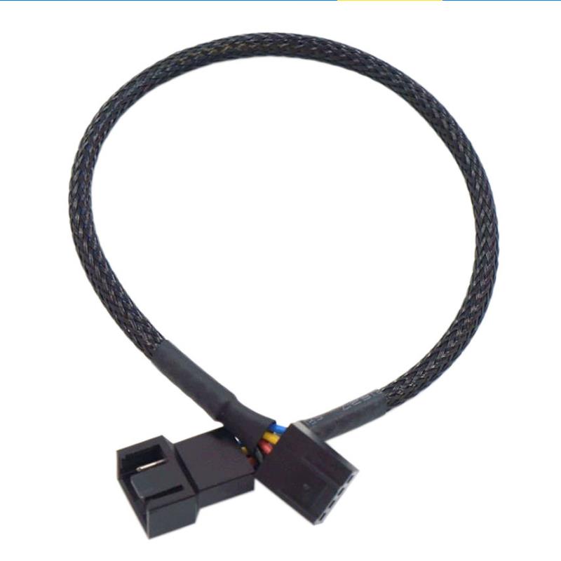 四芯4pin风扇延长CPU风扇连接线1分2/3/4 电脑4针pwm温控线转接线