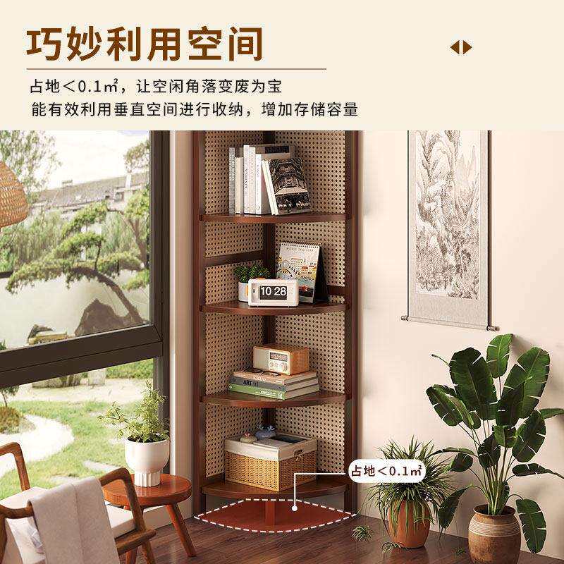 纳客书架南洋风转角收柜厅三角一体靠墙地SJ051展示架置物架简易
