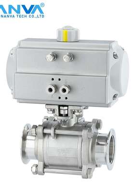 南阀气动不锈钢三片式真空球阀KF卡盘卡箍卡扣16254050Q681F-16P3