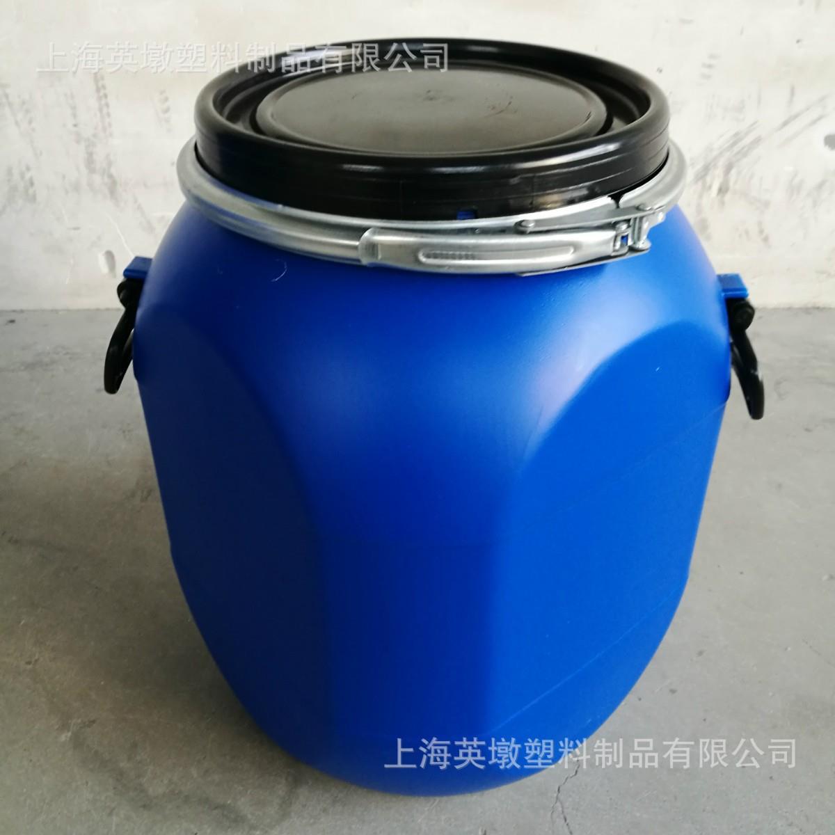 加厚50L方桶塑料桶桶法兰桶大口桶抱箍耐酸碱集装箱桶