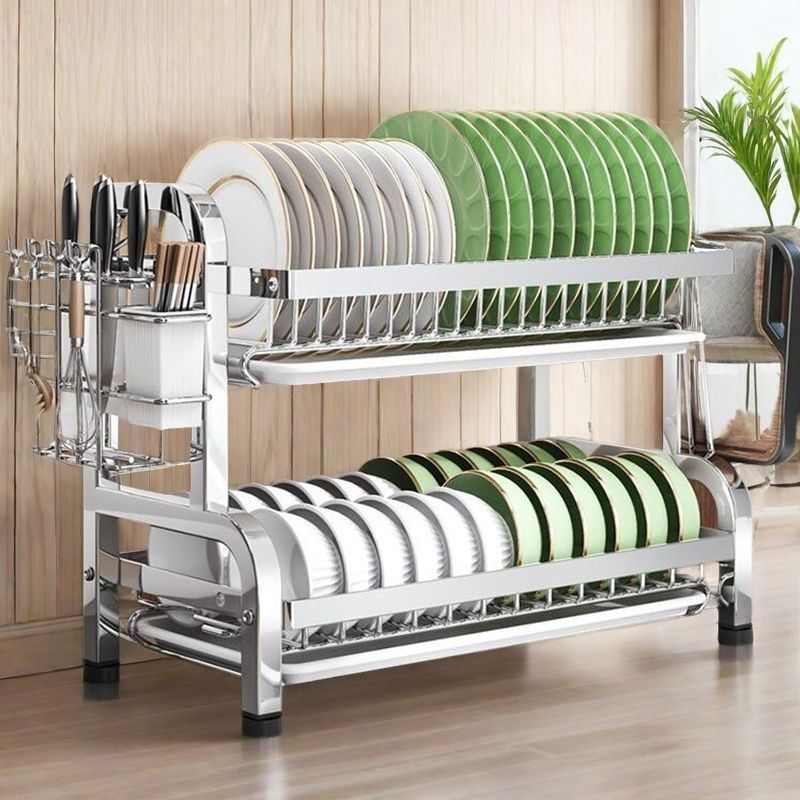 厨房不锈钢碗碟架沥水架台面刀架砧板架多功能多层碗盘筷收纳架