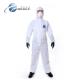 羿科白色无纺布连体防护服防粉尘液体专业带帽一次性防尘服