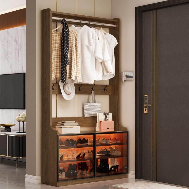 实木落地衣帽架鞋柜一体家用多功能进门口收纳置物架挂帽架挂衣架,住宅家具,衣帽架,淘宝优惠券,粉丝福利购,淘宝优惠卷