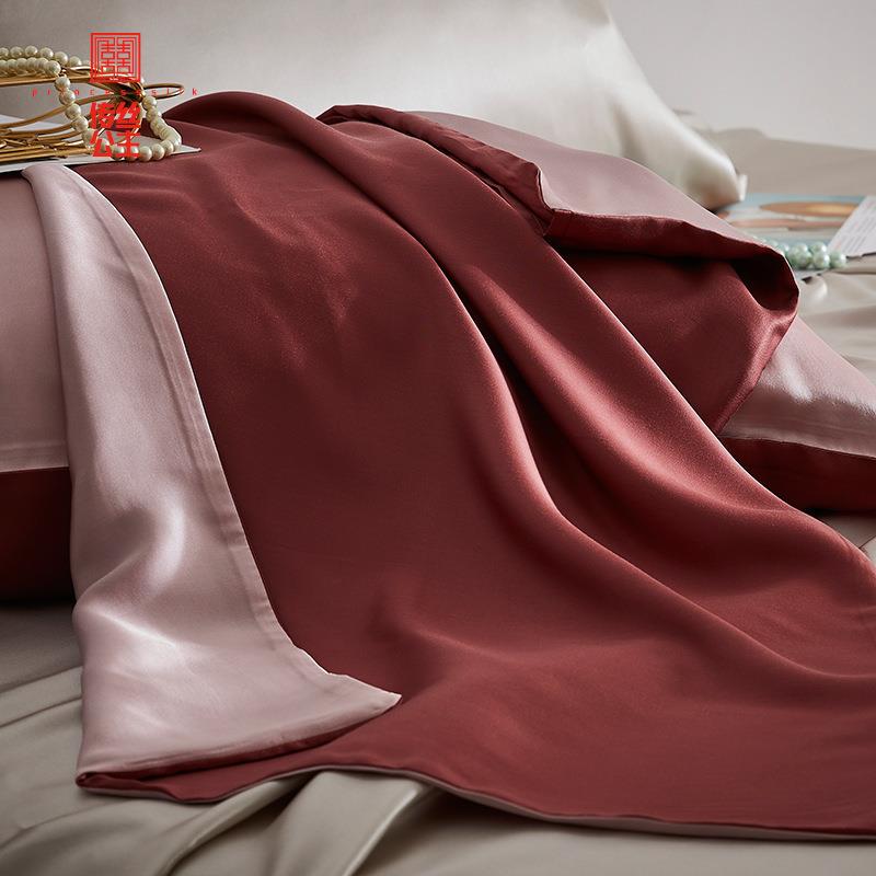 真丝枕套天丝枕头套莱赛尔枕套枕巾双面可睡丝滑透气舒适现货