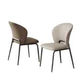 轻奢餐椅现代简约家用餐厅椅子意式 设计师高端酒店洽谈皮艺靠背椅