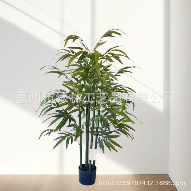 仿真绿竹真杆植公lvl55633客厅司绿植室外绿绿植富贵竹