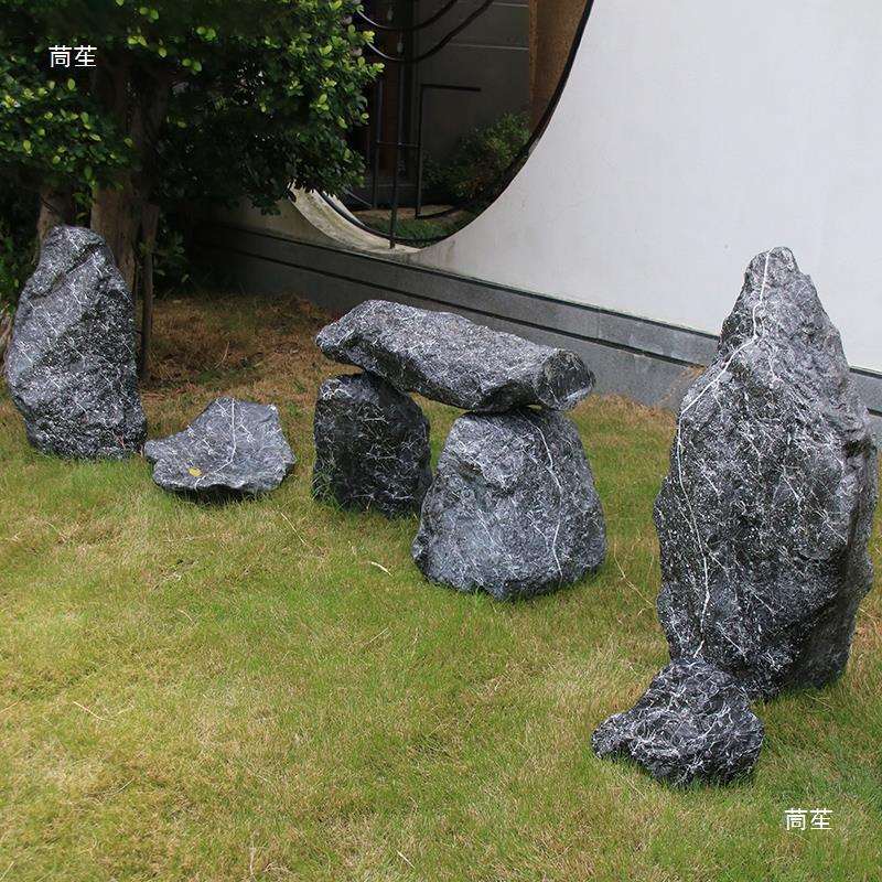 空心石头庭院花园美化装饰玻璃钢假山石中式景观造景石摆件