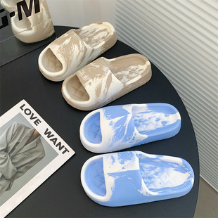 爆款 踩屎感防滑防臭男女百搭夏家用情侣软底一字拖 EV高颜值拖鞋