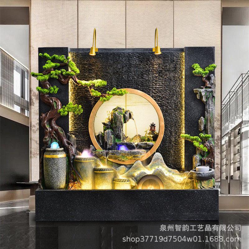 假山喷泉流水墙摆件客厅玄关公茶室庭院阳台别墅落地鱼池装饰品