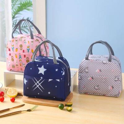 kers Cartoon Printing Tote with Lunchbox Thickened Foil Bags
