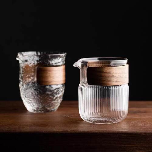 高硼硅透明日式玻璃公道杯家用公杯分茶器功夫茶海茶漏一体套装