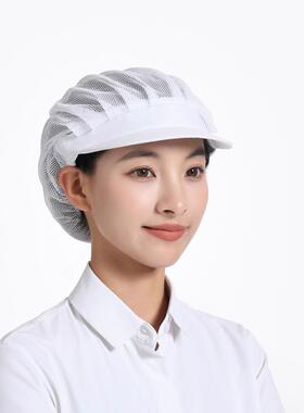 厨师帽服务员工厂车间透气帽子
