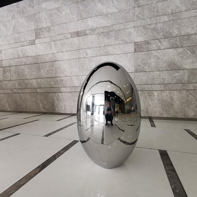 定制精抛光不锈钢蛋形空心球公园广场绿地楼盘酒店装饰球摆件艺术