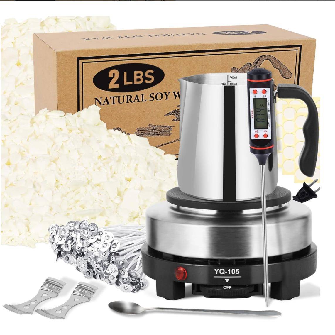 2磅大豆蜡材料全套蜡烛制作用品-大豆蜡烛套件-DIY香薰蜡烛杯