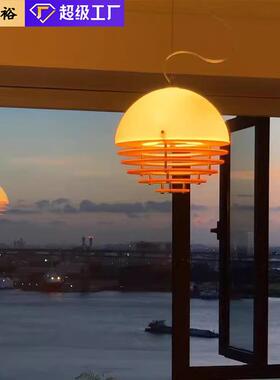 中古奶油风日落橙色餐厅吊灯包豪斯吧台岛台孟菲斯设计师水吧灯