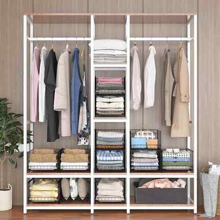 式抽出动衣柜收纳置K5Mna7sW架篮抽屉衣柜分层隔板物滑架可折叠储