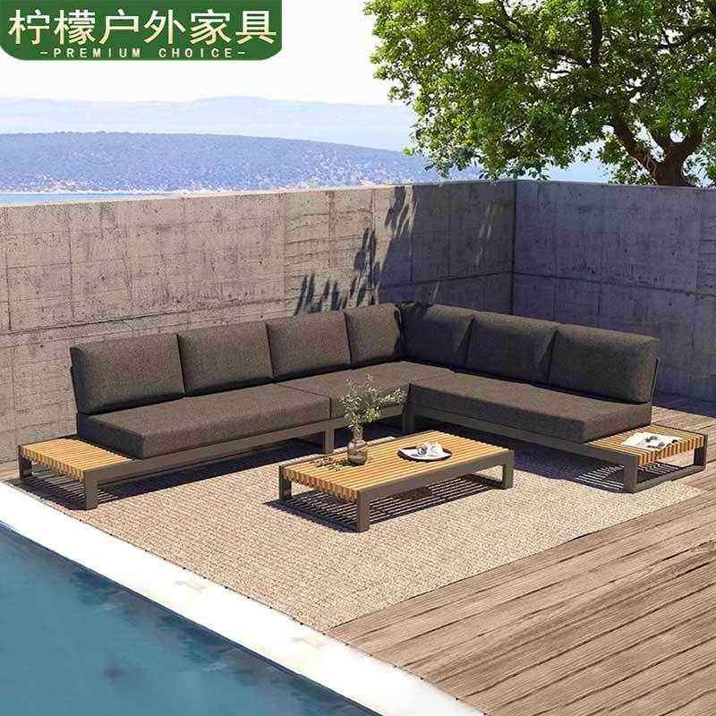 酒店售楼部户外铝合金沙发别墅花园露天防水防晒户外沙发茶几组合,住宅家具,户外沙发,淘宝优惠券,粉丝福利购,淘宝优惠卷
