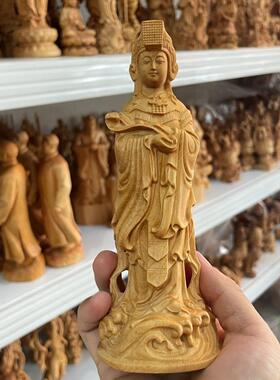站如意妈祖令牌天上圣母海神崖柏木雕家居家用汽车载摆件送礼供奉