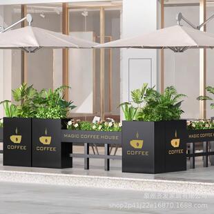 铁艺户外花箱商业街售楼部广场隔断长方形花盆花架子园艺花坛花槽