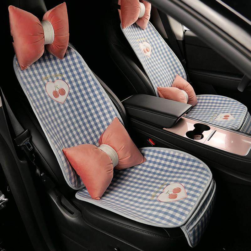 格子樱桃汽车坐垫四季通用亚麻单片女神款座椅套半包透气夏冬季天,汽车用品/电子/清洗/改装,通用座套/座垫,淘宝优惠券,粉丝福利购,淘宝优惠卷