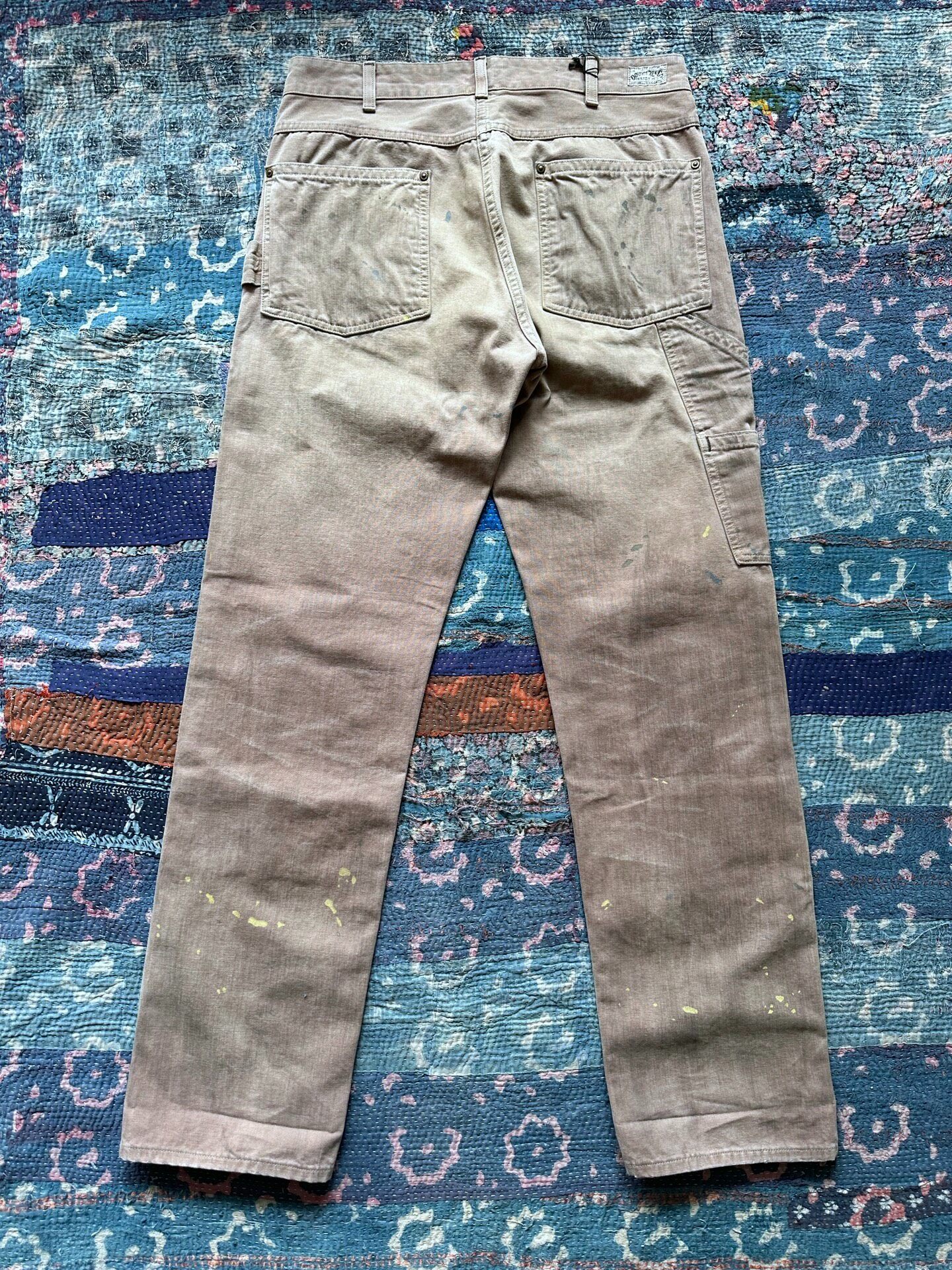 RRL Washed Distressed Double-Knee Work Pants — front