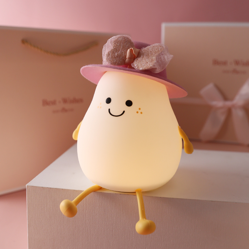 永不分离床头拍拍小夜灯硅胶卧室睡眠灯充电小台灯可爱生日礼物女