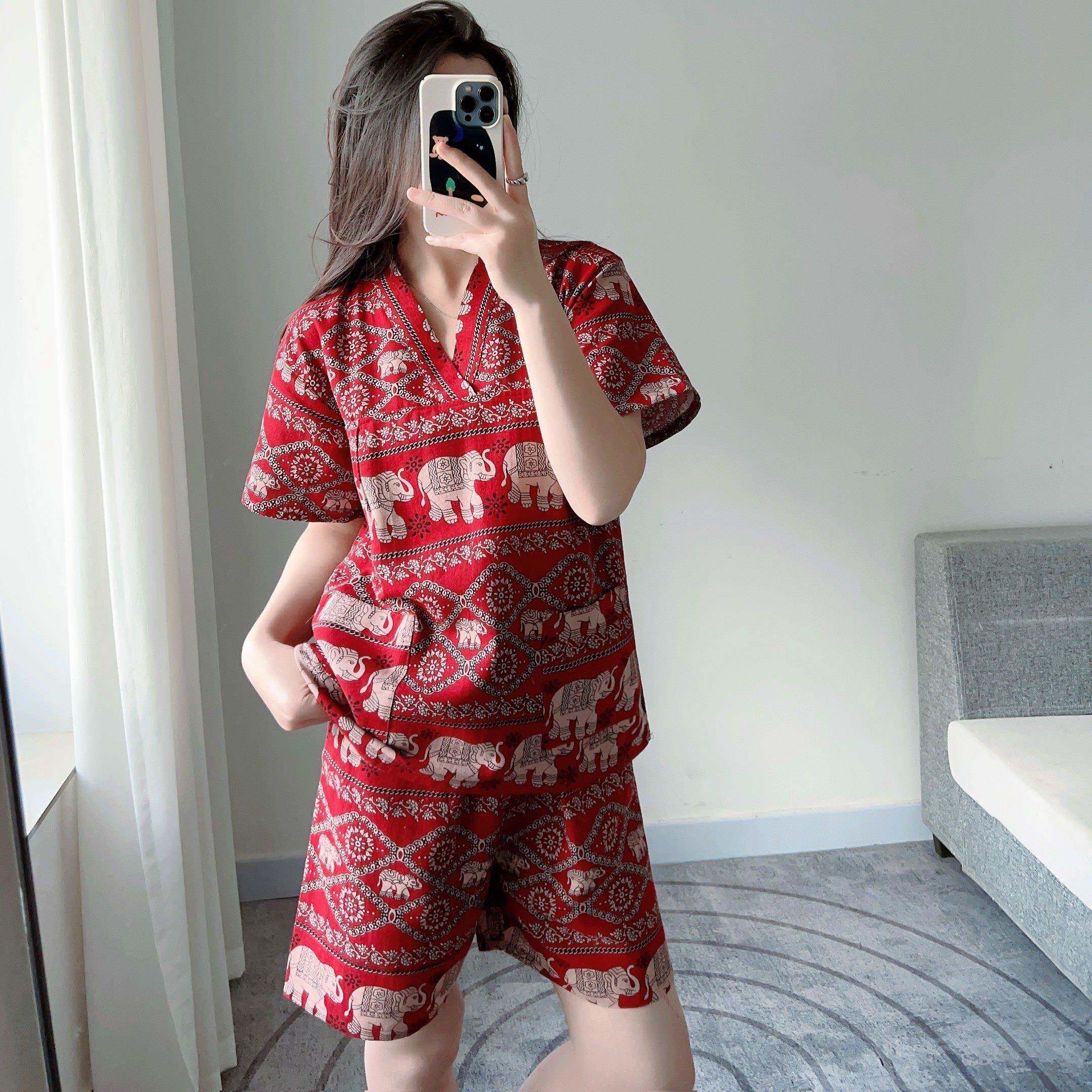 汗蒸服情侣款亚麻女款韩版可爱大尺码加肥家居服桑拿服男女按摩服