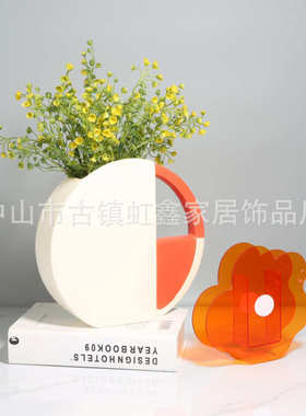 北欧轻奢陶瓷花瓶创意摆件客厅干花插花花器玄关茶几餐桌装饰摆设