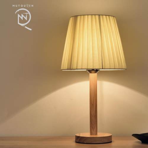 正品日式民台宿布艺灯卧室酒头店简约现代护书桌学生可调光眼木艺