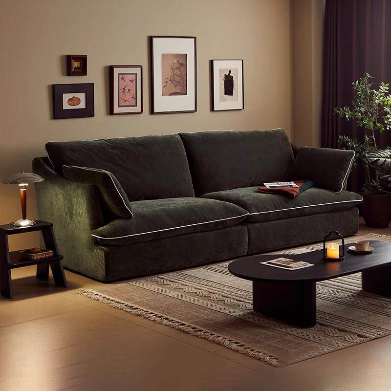 山竹小户型客厅布艺沙发床现代简约2025新款羽绒大坐深可拆洗