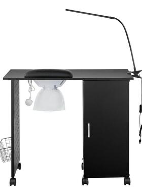 美多用YR-019折叠带甲台桌网红美甲桌灯铁木家具修甲美甲工作台修