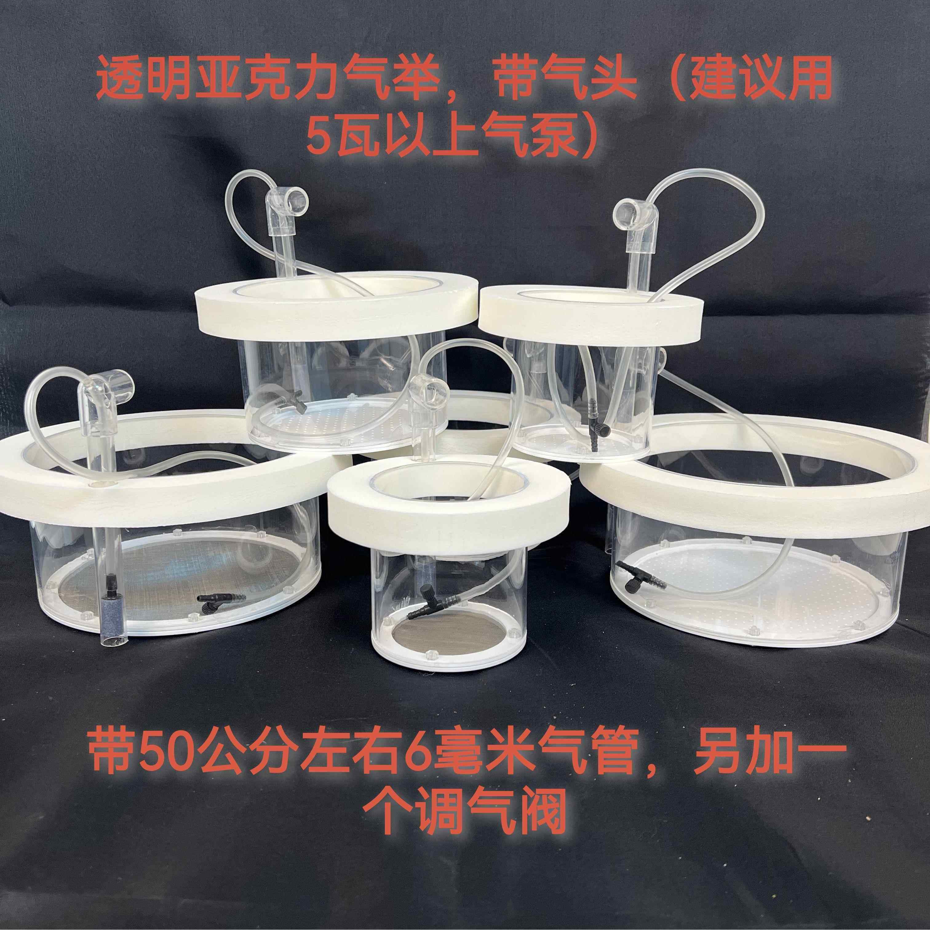鱼缸孵化圆形漂浮带气举隔离盒亚克力可换底异形鱼卵幼鱼迷你鹦鹉