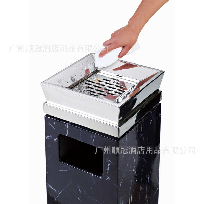 南方新款豪华星级酒店KTV电梯口商业金盖座地烟灰桶大理石垃圾桶