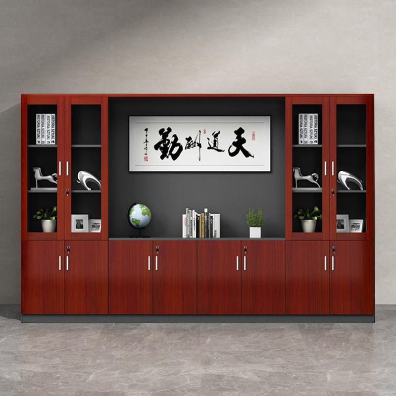 办公室文件柜资料柜书柜木质组合老板背景柜办公桌后面的柜子靠墙
