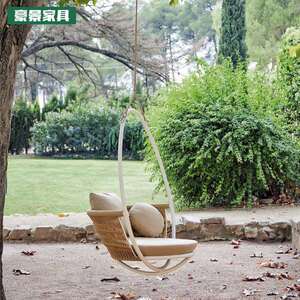 户外荡秋千摇椅室内家用露台花园大吊床阳台悬挂吊篮网红藤编鸟巢