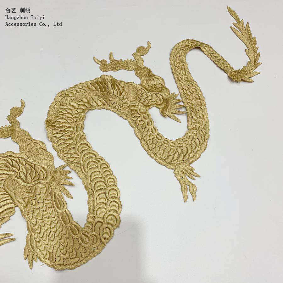 diy刺绣中国龙金丝大号中国风补丁贴点缀衣服时尚装饰贴花补洞贴