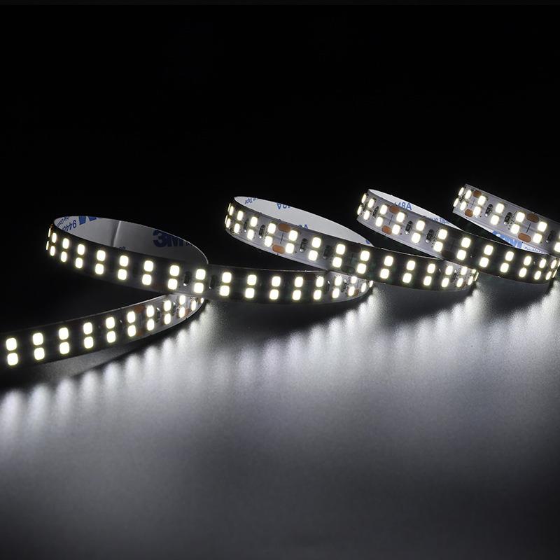 24V低压双排LED灯带软灯带条流水灯条灯橱柜展柜自粘线形可调光