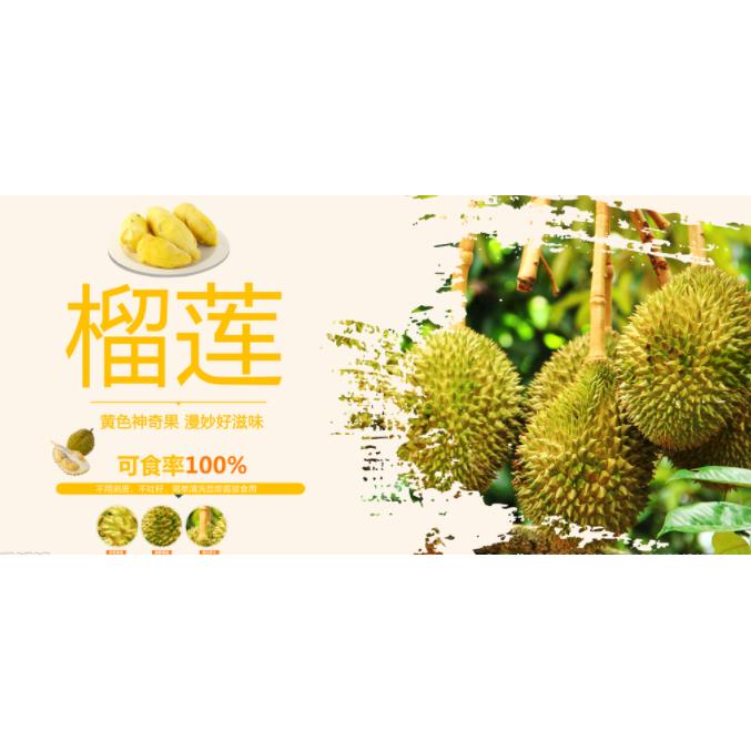 金枕榴莲广告海报贴纸贴画小吃车定制贴画贴纸小吃店宣传画喷绘布