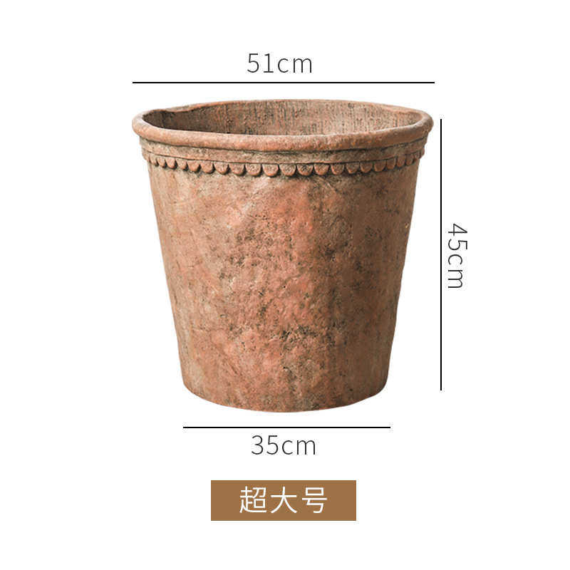 欧式盆花透气简约大号创意水泥复古红陶艺术落地装饰花盆植物器色