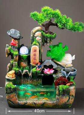 假山流水玉白菜摆件工艺品摆设办公室客厅玄关店铺开业礼800盆景