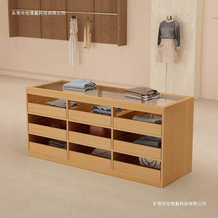 服装店收银台中岛柜台流水展示台摆件饰品陈列柜展示吧台陈列玻璃
