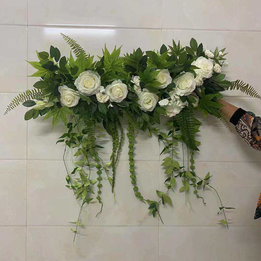 森系花排花摄影道具拍照背景花艺套装甜品桌桌面假花摆件花