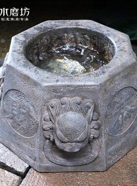 中式庭院假山流水景观鱼池花园布置创意貔貅喷泉造景装饰水池摆件